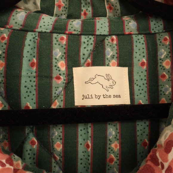 Upcycled Floral Green Quilted Women's Chore Coat Vintage L • XL - Picture 10 of 12